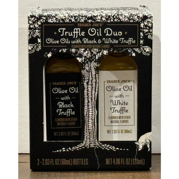 Trader Joe's Truffle Oil Duo Olive Oil with Black & White Truffle Oil-Exp 5/5/25 - Picture 1 of 6
